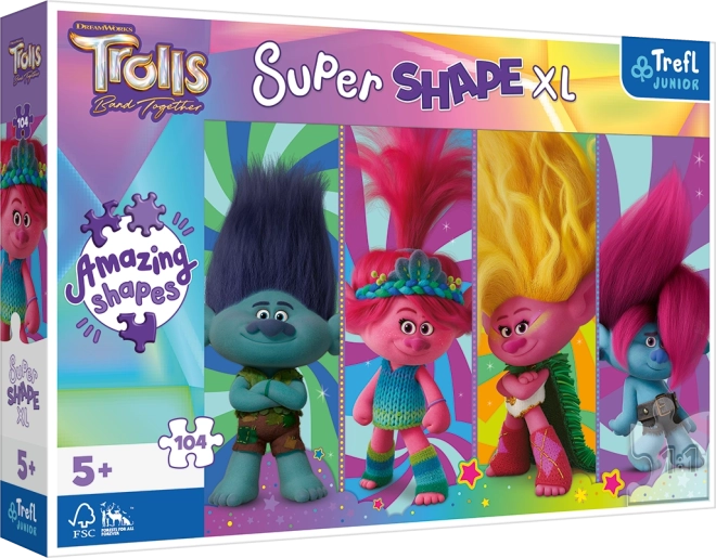 Trefl Puzzle Super Shape XL Trolls: Troll Playtime 104 Pieces