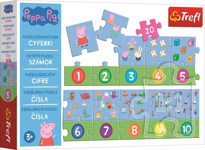 Educational Puzzle Numbers Peppa Pig