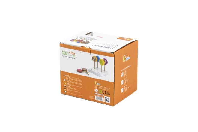 Holzfarbene Lutscher Viga - Set 6 Stk.