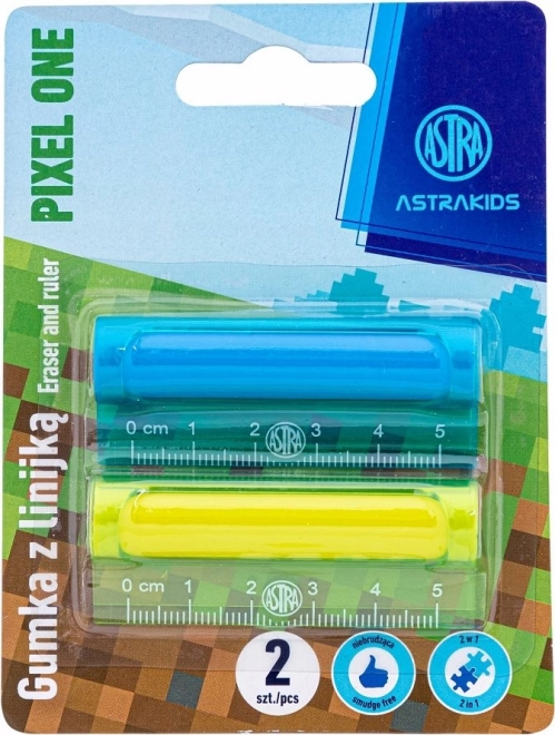 ASTRA liniaal met gum 2-in-1 Pixel One 5 cm (2 stuks)