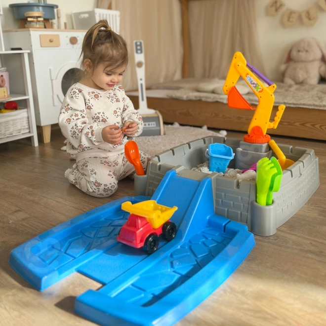 Draagbare zandbak WOOPIE Kasteel met 9 accessoires