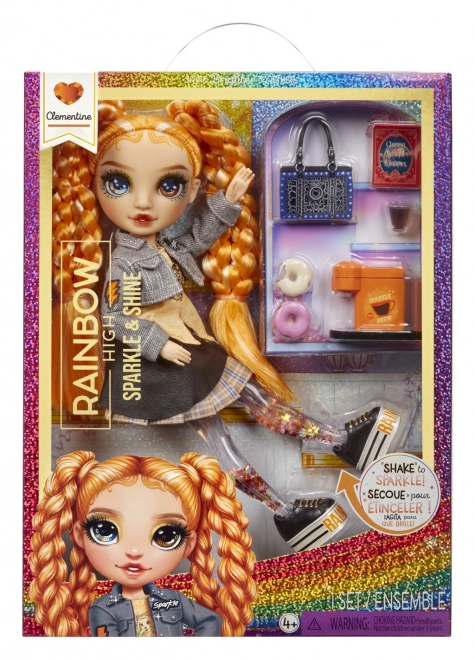 Rainbow High Glitter & Shine Modepop - Clementine (Oranje)