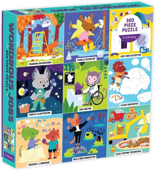 mudpuppy level up! métiers extraordinaires – puzzle 300 pièces