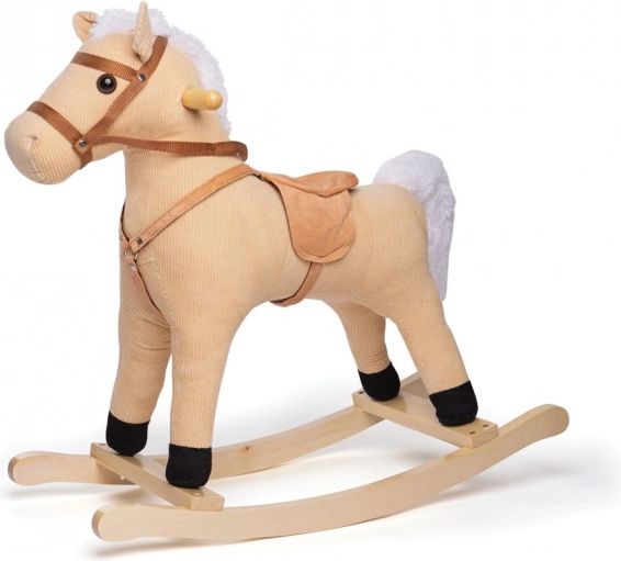 Houten hobbelpaard beige