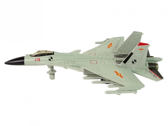 Jachtvliegtuig met wrijvingsaandrijving 1:72 grijs