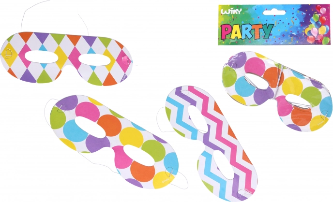 Feestmasker voor het gezicht 16x7 cm - 6 stuks