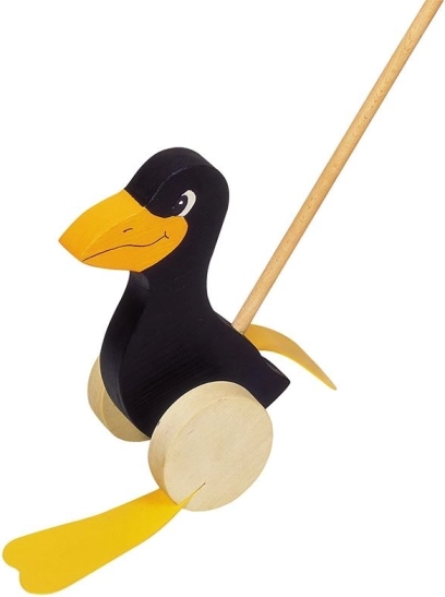 Houten speelgoed Raaf op stok