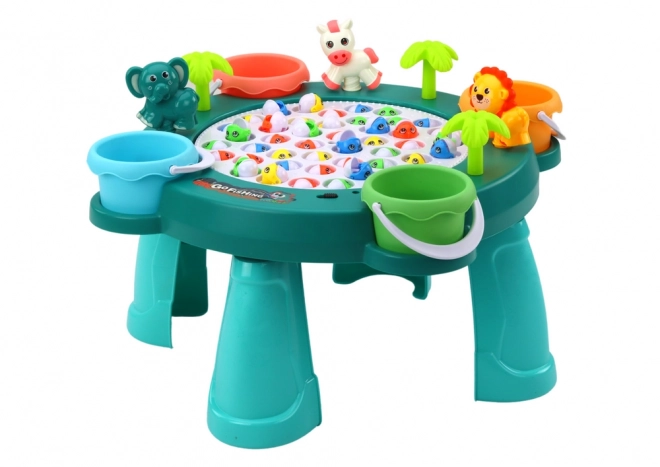 Groene speeltafel voor vissen vangen