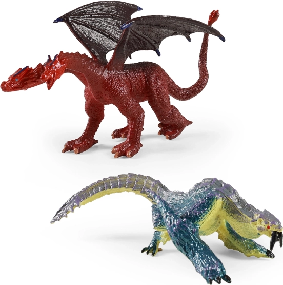 Set van kunststof draken 12 cm – 2 figuren