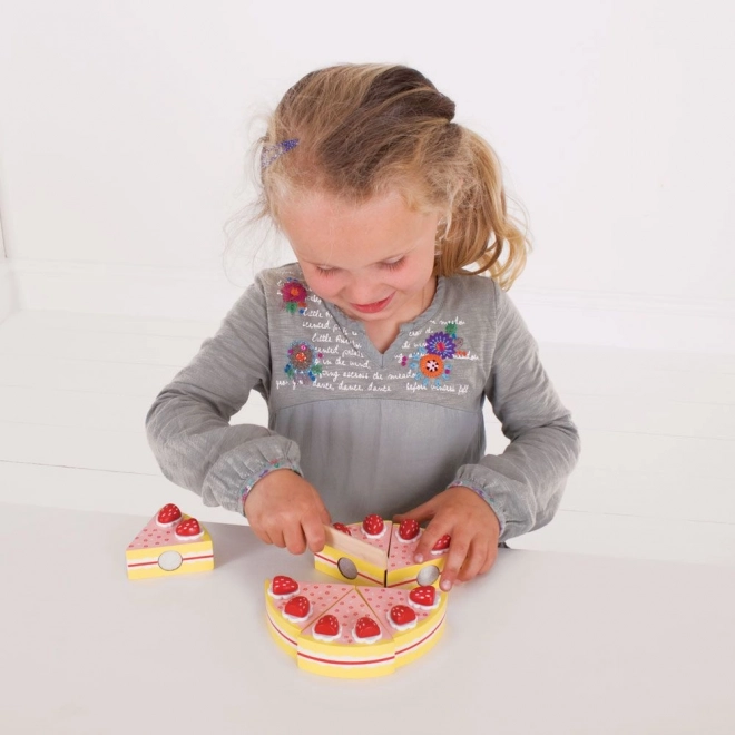 Bigjigs Toys Houten Snijtaart met Aardbeien