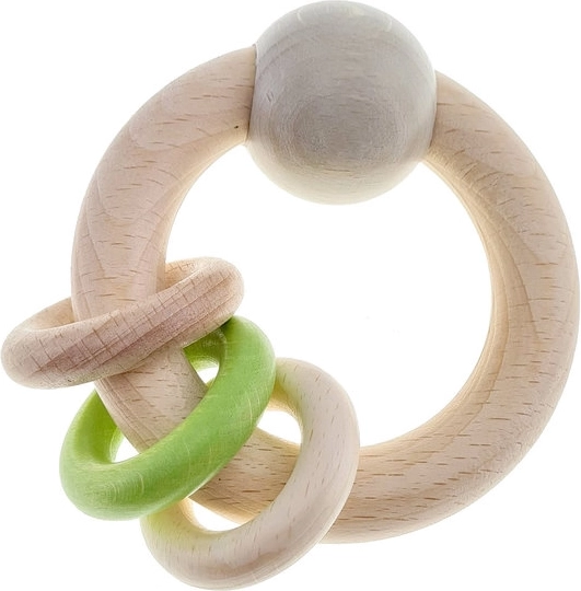 HESS Wooden Motor Skills Rattle with Three Rings