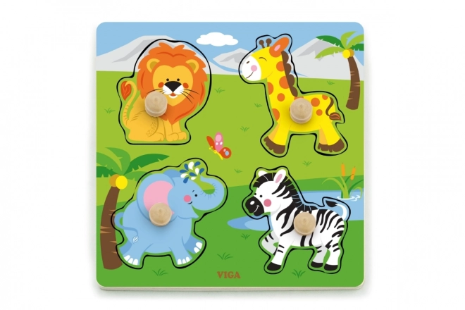 Houten inlegpuzzel - wilde dieren