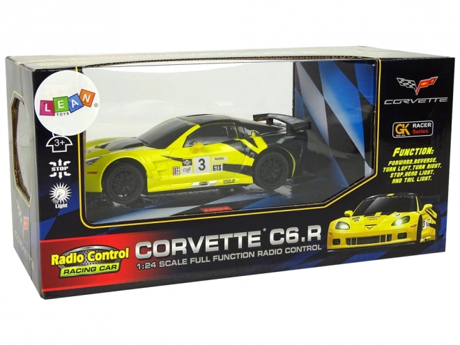 Sportauto R/C 1:24 Gele Corvette C6.R 2.4 G Lichten