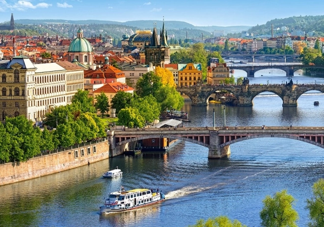 Puzzel 500 stukjes – Uitzicht op de bruggen in PRAAG