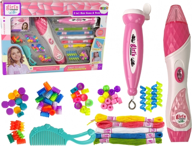 Kids’ 2‑in‑1 Hair Braiding Set with Beads