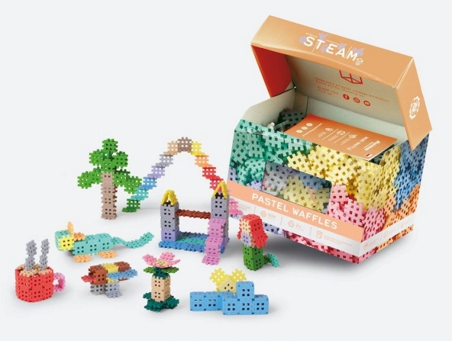Constructieblokjes Waffle mini pastel 500 stuks