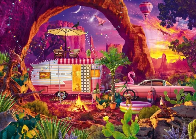 Puzzle Camping dans le désert 1000 pièces