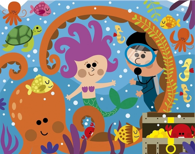 Puzzel met kleuren door water Diepten van de zee 30 stukken
