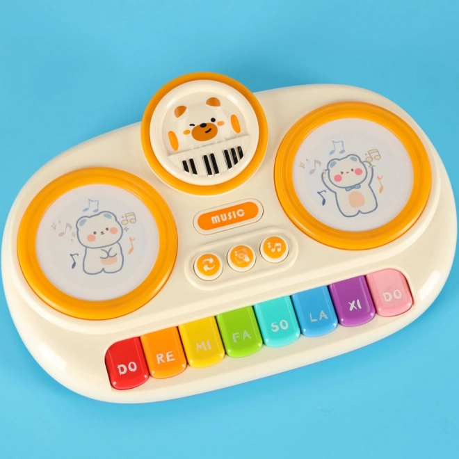 Piano éducatif interactif pour enfants couleur beige