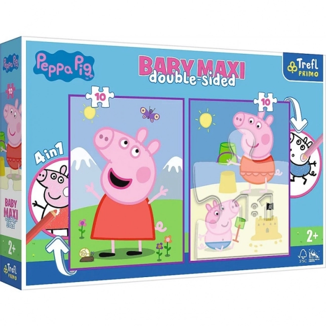 Baby MAXI 2x10 stukken puzzel Peppa's vrolijke dag, Peppa Big