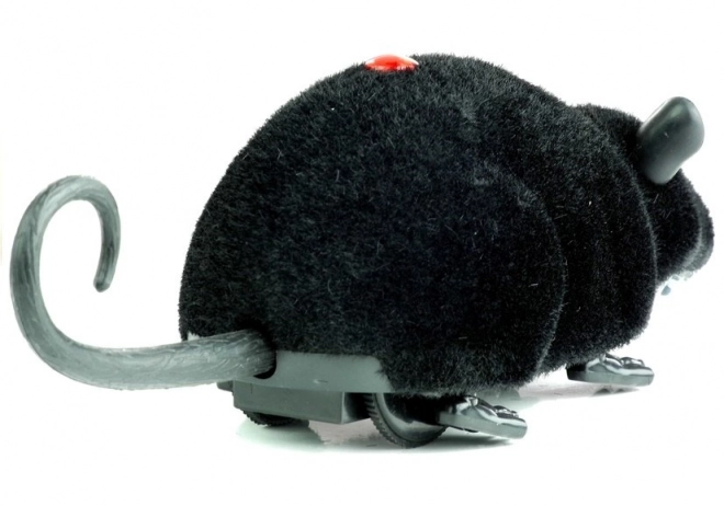 Large Black Remote-Controlled Mouse R/C on Wheels