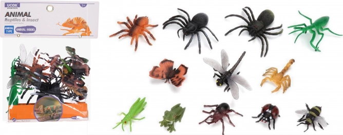 Set van 12 insectenfiguren 10 cm
