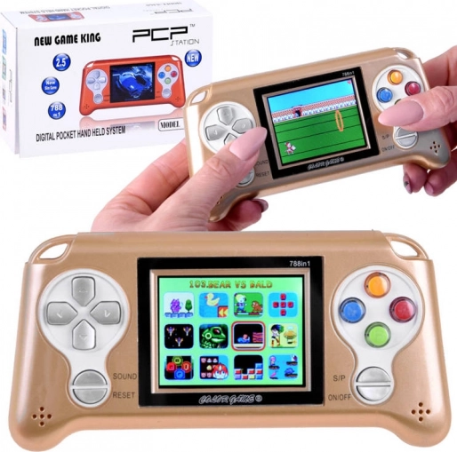 Handheld-Spielkonsole mit 70 Spielen – Gold