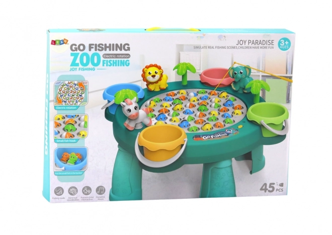 Groene speeltafel voor vissen vangen