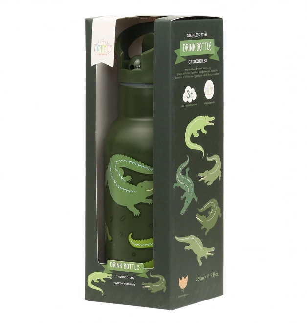 A Little Lovely Company Stainless steel drinking bottle 500 ml – Crocodile