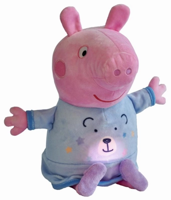 Peppa Big 2v1 pluchen knuffeldoek muziek en licht, blauw, 25 cm