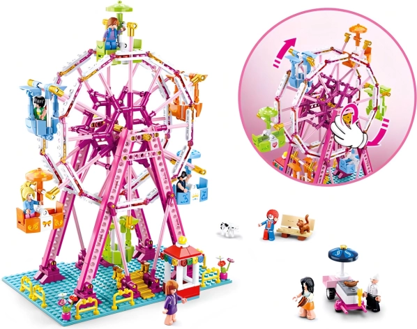 Colorful rotating Ferris wheel