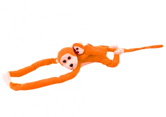 Pluchen Aap Met Baby Oranje Met Geluid