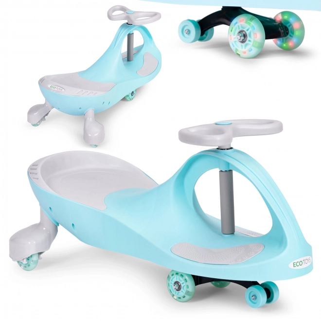 Kinderspeelgoedauto met verlichte wielen blauw Ecotoys
