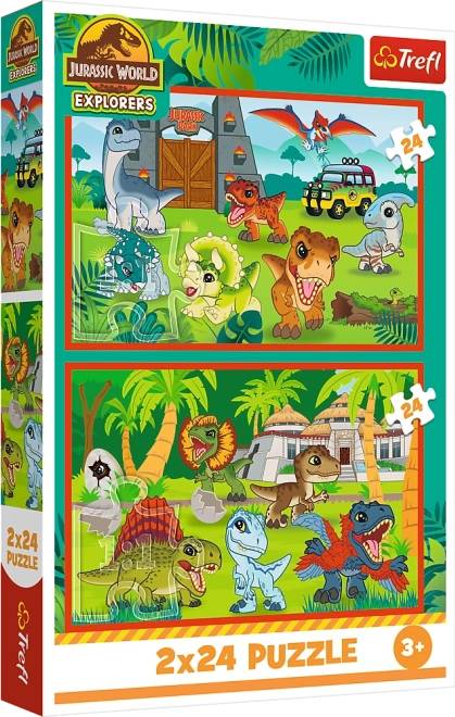 Puzzle 2x24 Petits dinosaures Universal Jurassic World Trefl