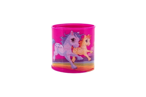 Kleurige springveer met eenhoornmotief - 6,5 cm