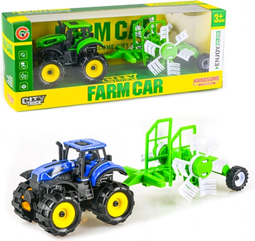 Tractor met vliegwiel met aanhanger