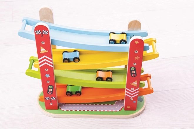 Holz-Rennbahn für Autos von Bigjigs Toys