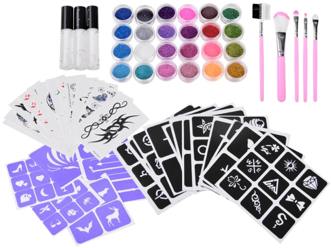 Grote set glittertattoos voor kinderen
