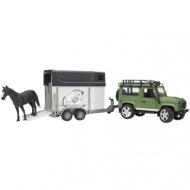 Bruder LAND ROVER avec remorque pour cheval
