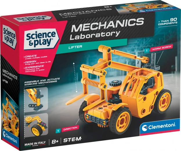 clementoni science & play laboratoire mécanique – chariot élévateur
