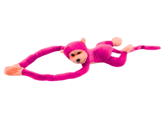 Pluchen mascotte aap met geluid donkerroze 60 cm