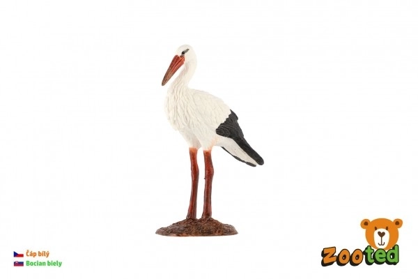 witte ooievaar speelgoed van plastic 9cm in zakje