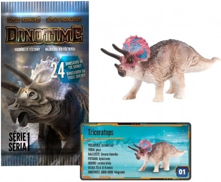 DINOTIME dinosaur figure, plastic, mixed species, pouch 8 × 15 cm