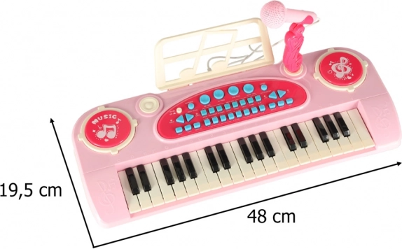Interactief kinderpiano met microfoon 37 toetsen roze