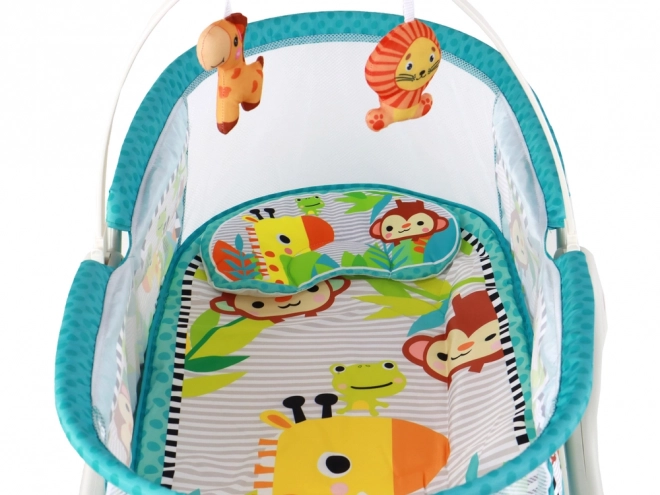 Multifunctioneel babybed 2in1 Baby Mat Sounds Vibrations Blauw