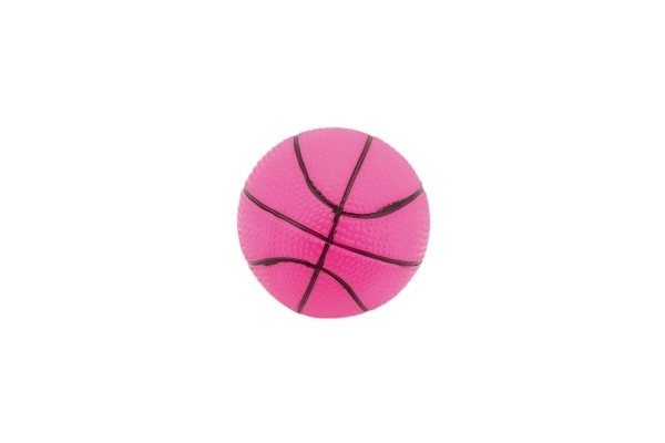 Bal basketbal rubber 8,5cm in net, mogelijkheid tot 5 kleuren