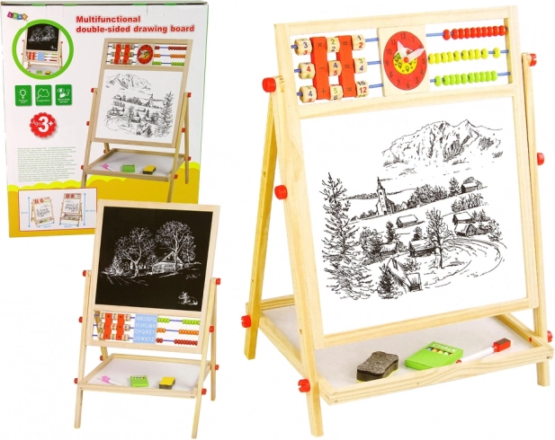 Drawing Board Double-Sided Educational Wooden 2-in-1