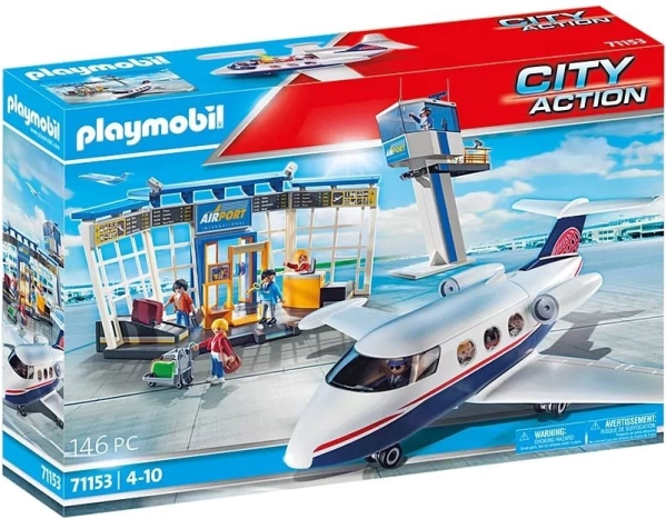 Luchthaven met vliegtuig City Action