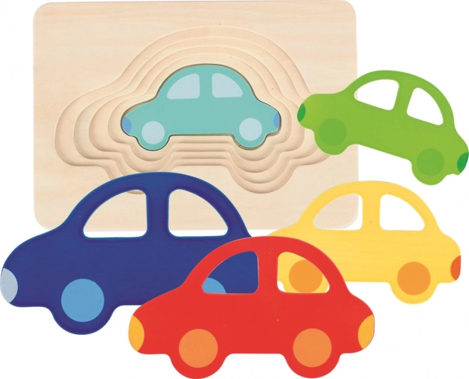 GOKI Meervoudige houten inlegpuzzel auto