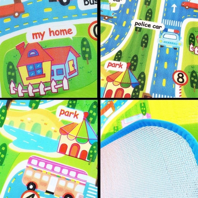 Opvouwbare kinder speelmat met straatmotief 160 x 130 cm